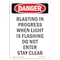 Signmission Safety Sign, OSHA Danger, 14" Height, Blasting In Progress When Light, Portrait OS-DS-D-1014-V-2125 - alternate 1